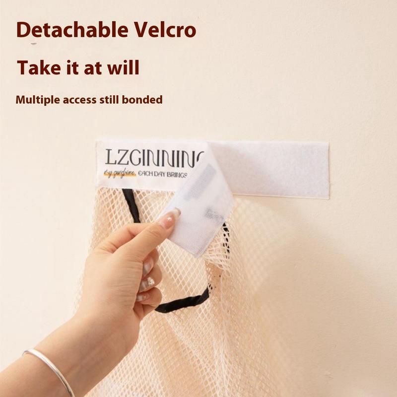 Hanging Storage Bag, 2 Counts Large Capacity Mesh Storage Bag with Handle, Household Storage Organizer for Kitchen Bathroom