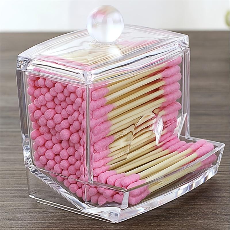 Clear Cotton Swab Storage Box, 1 Count Modern Simple Multi-purpose Storage Box, Desktop Storage Organizer for Home Bathroom