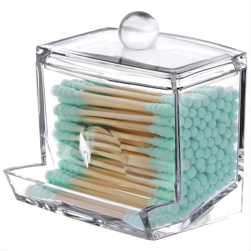 Clear Cotton Swab Storage Box, 1 Count Modern Simple Multi-purpose Storage Box, Desktop Storage Organizer for Home Bathroom