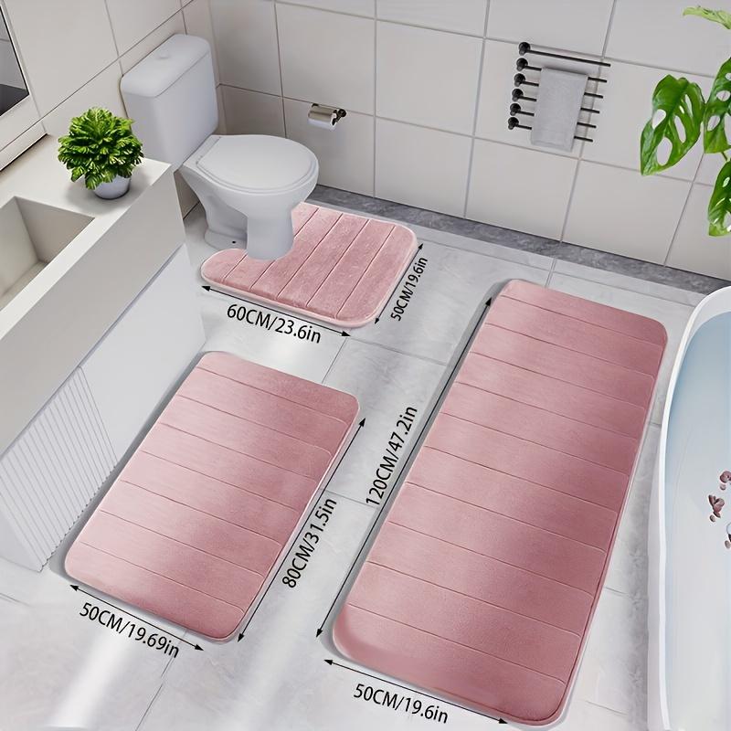 3pcs Memory Foam Non-slip Thickened Bath Mats, Fast Absorbent Washable, Soft And Comfortable, Machine Washable Carpet for Shower Room, Kitchen, Laundry, Bedroom, Bathroom Accessories