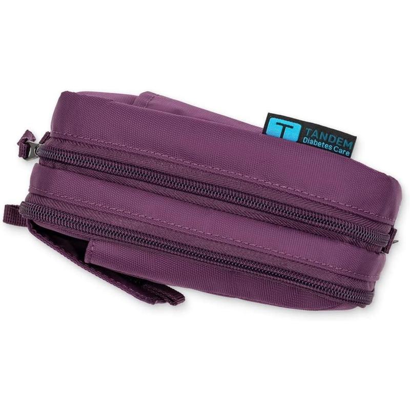 Tandem Diabetes Supply Case with insulated pocket. Organize your t:slim X2 insulin pump supplies. Fits: infusion site, dexcom inserter, glucose meter, lancet, test strips, insulin and more. (Purple) Mesh Pack Boxes