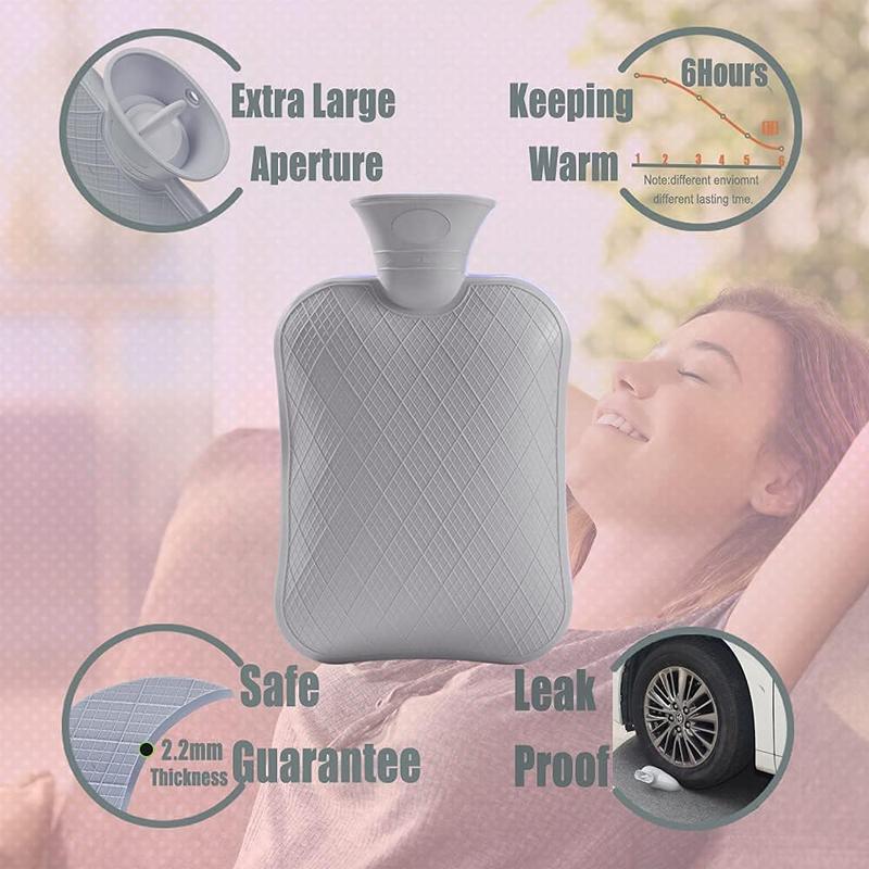 Classic Dark Green 1.8L Hot Water Bottle with Soft Cover Pain Relief & Menstrual Cramps Hot Compress & Cold Therapy Hand Cup