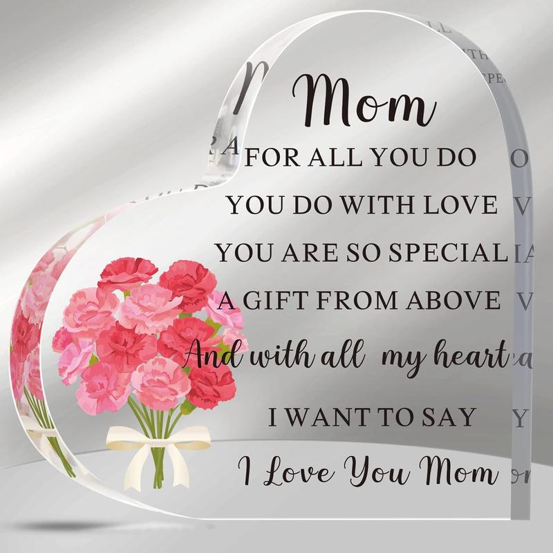 Mom Gift Birthday Gifts for Mom from Daughters Sons Meaningful Gifts for Mother  Heart Sign for Mom Mother's Day Gift(Elegant Style)