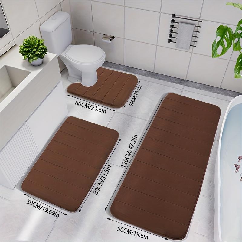 3pcs Memory Foam Non-slip Thickened Bath Mats, Fast Absorbent Washable, Soft And Comfortable, Machine Washable Carpet for Shower Room, Kitchen, Laundry, Bedroom, Bathroom Accessories