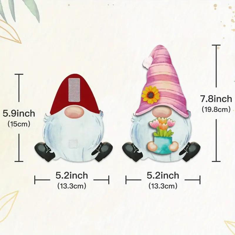 Putuo Decor 24 Pcs Interchangeable Wooden Gnome Decor DIY Holiday Seasonal with Detachable Hats Handheld Changeable Gnome  for Home Office Ornaments