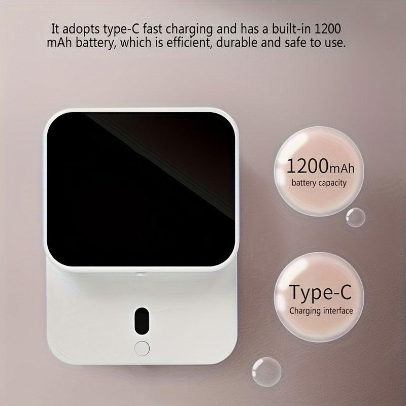 Automatic Sensor Soap Dispenser, USB Rechargeable Wall Mounted Digital Display Soap Dispenser, Contactless Hand Sanitizer Dispenser for Kitchen