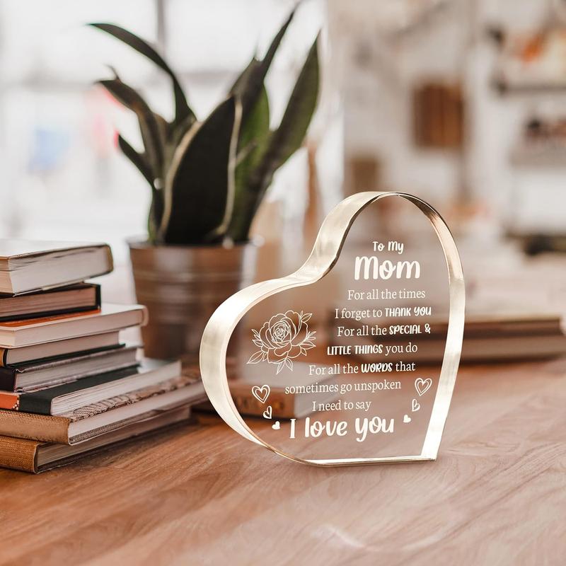 Gifts for Mom, Mom Christmas Gifts - Acrylic Keepsake 3.9x3.9 Inch - I Love You Mom Birthday Gifts from Son - Best Mothers Day Valentines Day Gifts