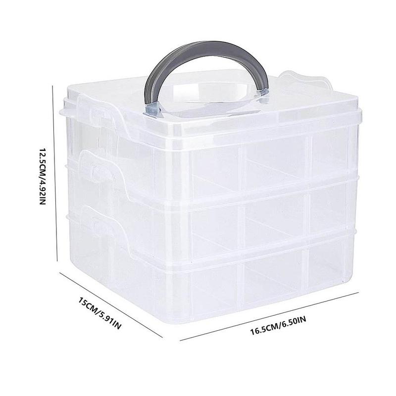 Stackable Compartment Storage Box, Clear Container Box for Storing Toy Jewelry Accessory, Nail Art Tool Plastic Organizer