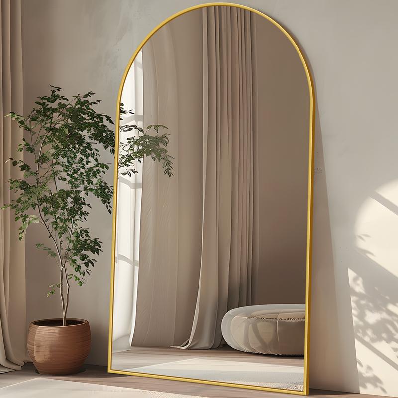 Full Length  Floor  Freestanding, 58*18-41*81in Multiple Sizes Arched Floor Standing Large  Full Body  with Stand for Bedroom, Hanging Mounted  for Living Room    big mirror