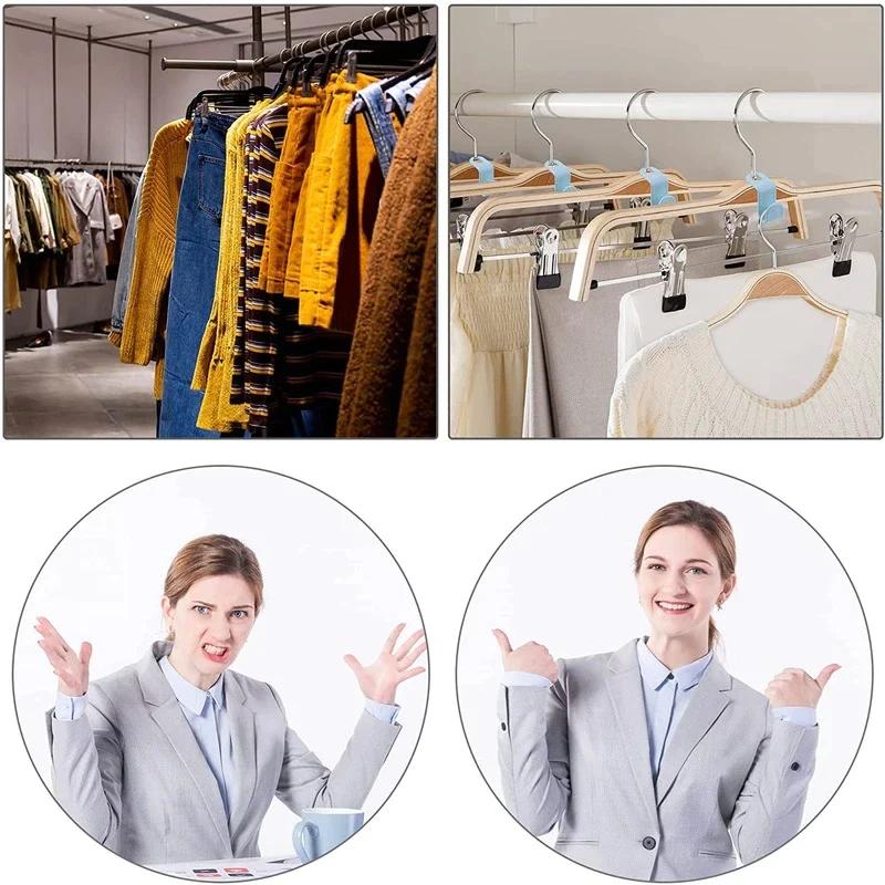 40 PCS Clothes Hanger Connector Hooks Closet Hangers Organizer Space Saving Clip Hanging Plastic Light