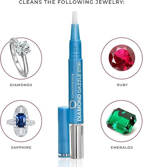 Diamond Dazzle Stik-Portable Diamond Cleaner for Rings and Jewelry-Bring Out The Sparkle in Your Diamonds and Precious Stones Brush Gift Cleaning