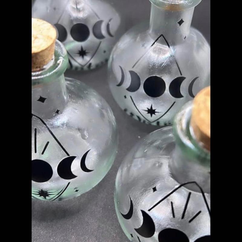 Moon Water Jar, Full Moon Ritual, Moon Phase Glass Bottle, Alter Tools, Stash Jar, Cleansing Tool, Witch Bottle, Cork Bottle, Set intention Box Gift