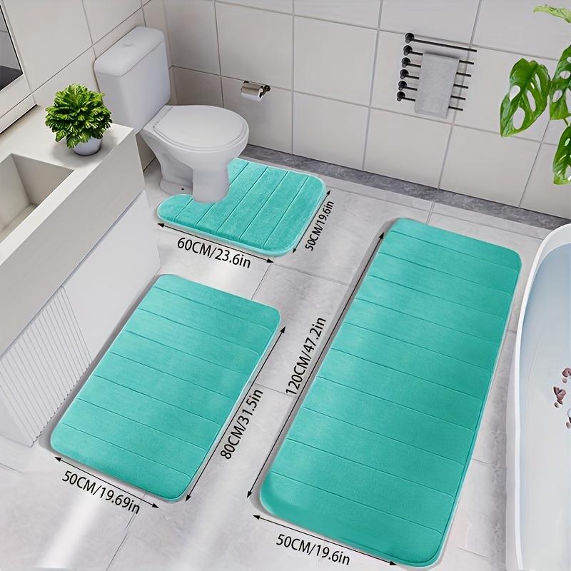 3pcs Memory Foam Non-slip Thickened Bath Mats, Fast Absorbent Washable, Soft And Comfortable, Machine Washable Carpet for Shower Room, Kitchen, Laundry, Bedroom, Bathroom Accessories