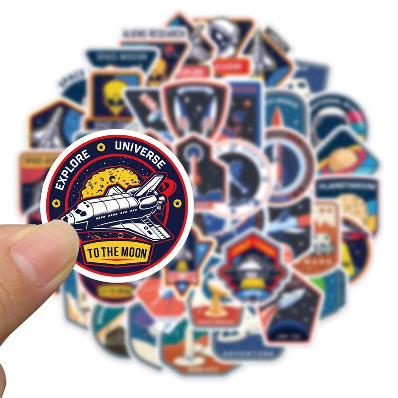 50pcs Cartoon Astronaut Space Sticker, Waterproof Sticker Pack for Wall Water Bottle Skateboard Helmet Car Bike Luggage Laptop