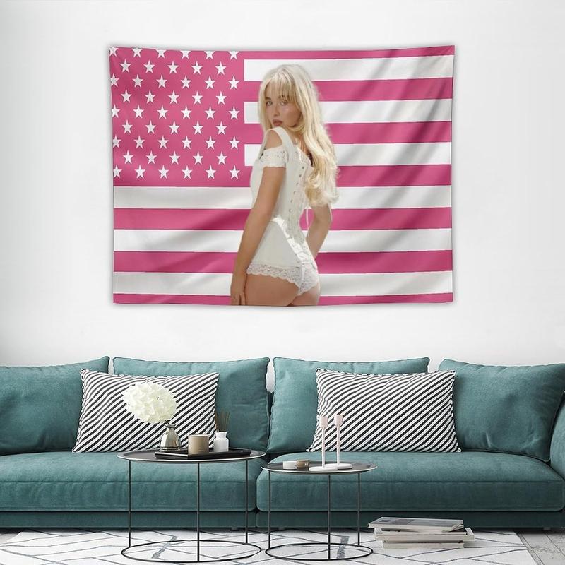 Sabrina Art Tapestry Actor Star Wall Tapestry Pink American Carpenter Flag Poster Suitable for College Dormitory Bedroom Living Room Office Party Decoration Goods Gift