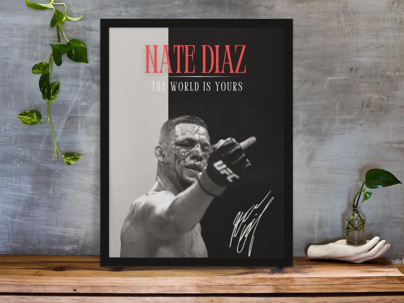 Nate Diaz, Poster, UFC Poster, Poster Ideas, Fighter Poster, Athlete Motivation, Wall Decor