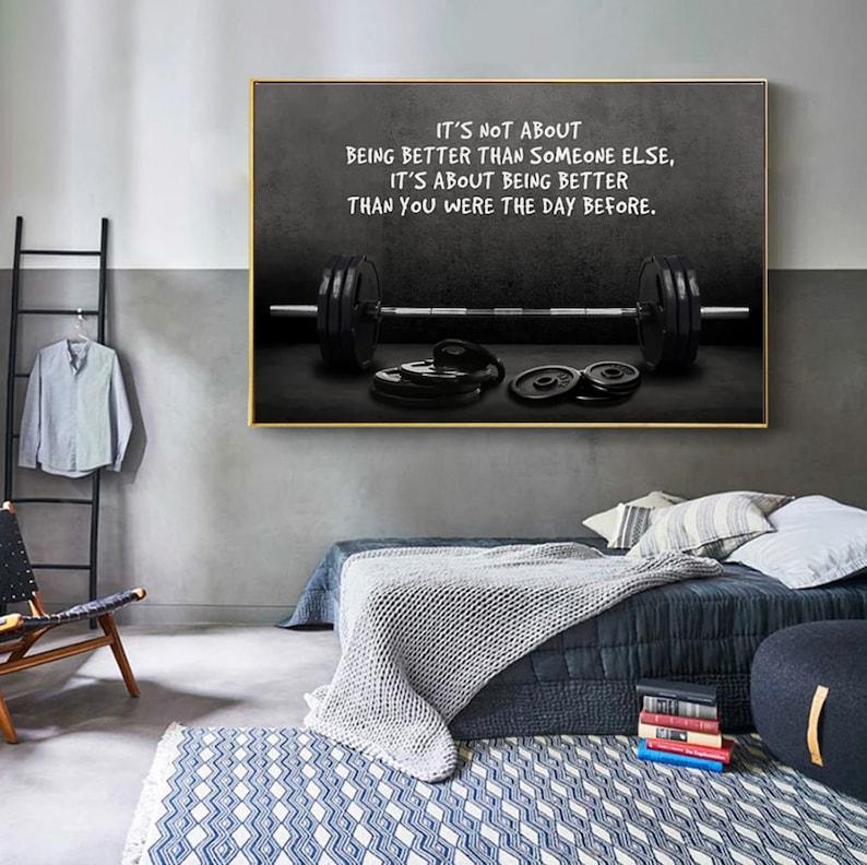 Motivational Quote Nordic Home Decor, Gym and Fitness Framable Wall Art, Sports Print Poster