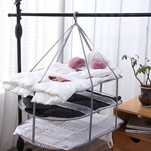 3-Tier Folded Mesh Clothes Hanging Dryer Sweater Drying Rack 30.3