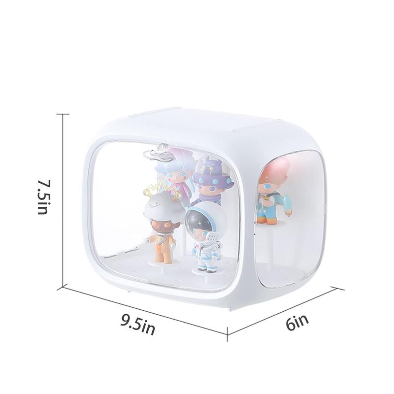 Clear Display Case for Figures,Wall-Mounted Doll Storage Box,Adjustable Display Stand with Door Dust and Moisture Proof Suitable for POP Collectibles