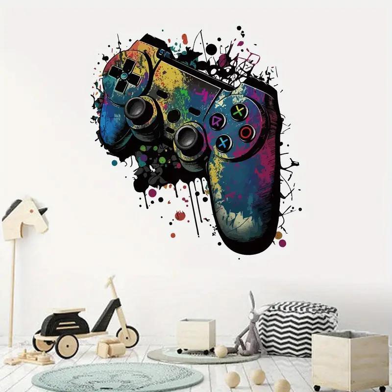 Game Controller Pattern Wall Sticker, 1 Count Modern Colorful Game Controller Wall Decal, Removable Self Adhesive Wall Decor for Home Living Room Bedroom