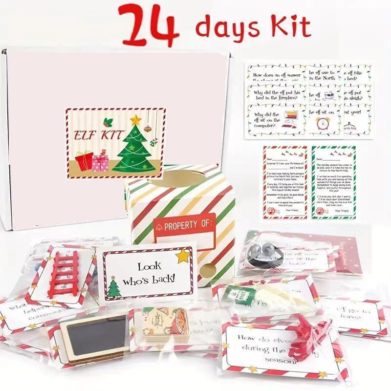 Christmas Elf Ornament Blind Box Kit, 24pcs set Christmas Countdown Calendar Elf Kit  Decorations Supplies , Best Christmas Gift Activity