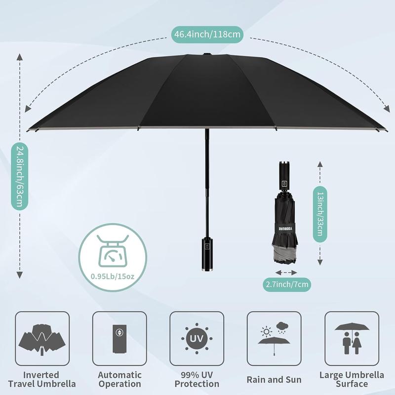 Travel Umbrella, Automatic Umbrellas for Rain, Portable Windproof Compact Umbrella, Folding UV Resistant Sun Umbrella Aluminum Comfortable