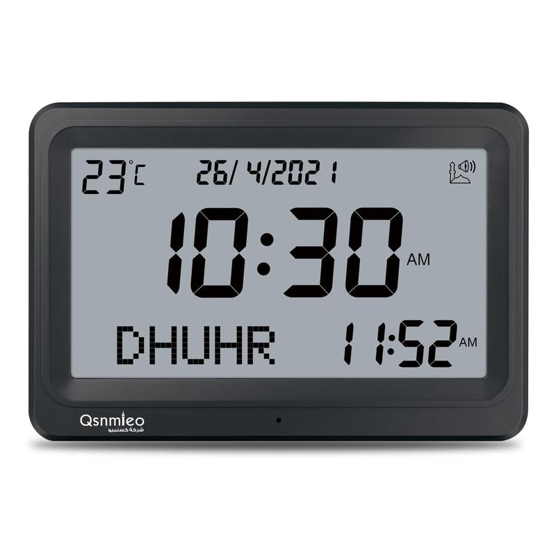 Qsnmieo Azan Clock for USA-Automatic Worldwide Digital 8 Azan Prayer Sounds Islamic Wall and Desk Clock