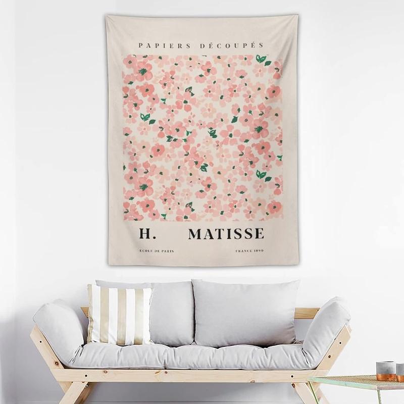 Danish Pastel Botanical Flower Market Aesthetic Floral Plants Tapestries Wall Hanging Tapestry Decorative Flag For Home Decor Living Room College Dorm Bedroom Banner Poster