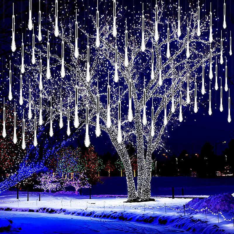 Falling Rain Light for Christmas, Waterproof 8 Tube LED Falling Rain Lights For Outdoor Christmas Tree & Holiday Decorations