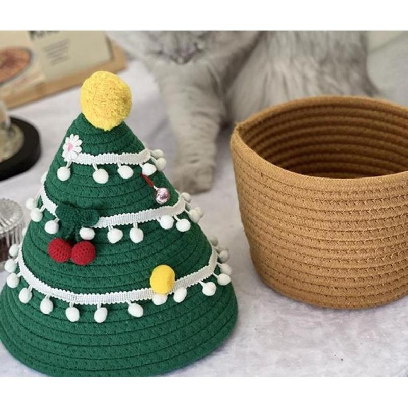 Christmas Tree-Themed Desktop Organizer - Festive Storage Basket for Holiday Decor, No Power Needed