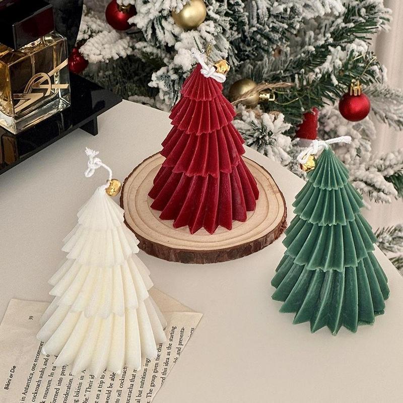 Christmas Themed Tree Shaped Aroma Candle, 1 Count Christmas Fragrance Candle, Desktop Decorative Ornament for Home Party Bedroom, Gift for Friend