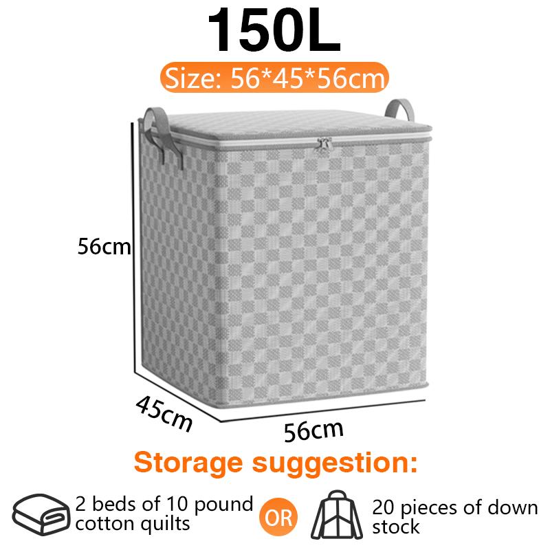 Large Capacity Clothes Storage Bag, Foldable Clothes Storage Organizer with Zipper, Multifunctional Storage Supplies for Bedroom, Dormitory, Wardrobe