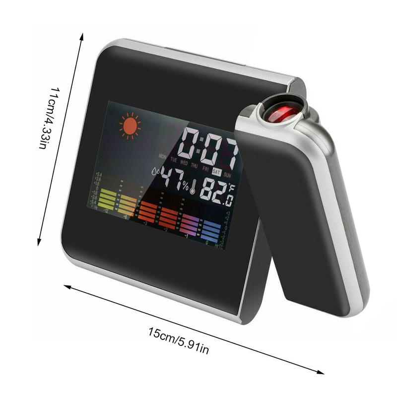 Digital Alarm Clock Projection Clock with Indoor Thermometer Hygrometer USB Charging Digital Projection Alarm Clock with Snooze Function Battery Operated Backup Dual Alarm Clocks for Bedroom Heavy Sleeper Kid Elder Decor