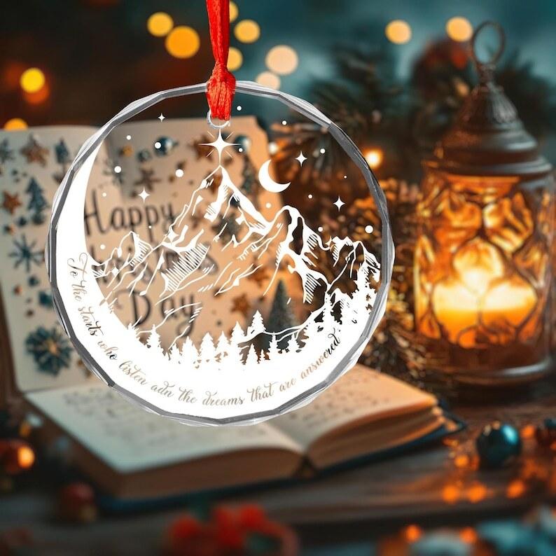 Fantasy Book Reader Gift Night Court Acrylic Window Hanging,Night Court Suncatcher Ornament,to the star who listen and the dream ornament