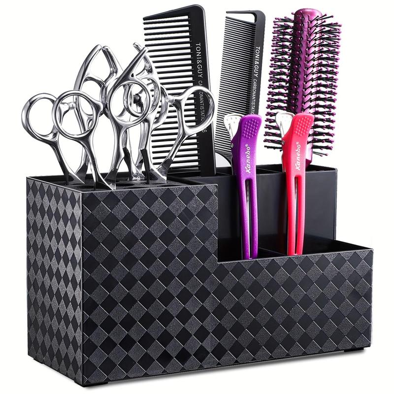 Hair Salon Barber Scissor Holder Box, Desktop Storage Box with Sponge Lining, Desktop Organizer for Home Salon