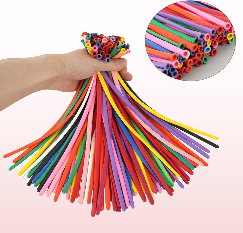 260 Balloons 100 Pack, Latex Assorted Color Long Balloons,Modeling Magic Twisting Balloons for Animal Shape Birthday Weddings Christmas Party Decoration