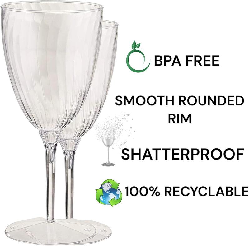 Elegant Plastic Champagne Flutes - 32 count, 7.8oz Disposable & Reusable  Glasses -  for Home, Parties, Weddings, Birthdays & Celebrations (32, Clear)