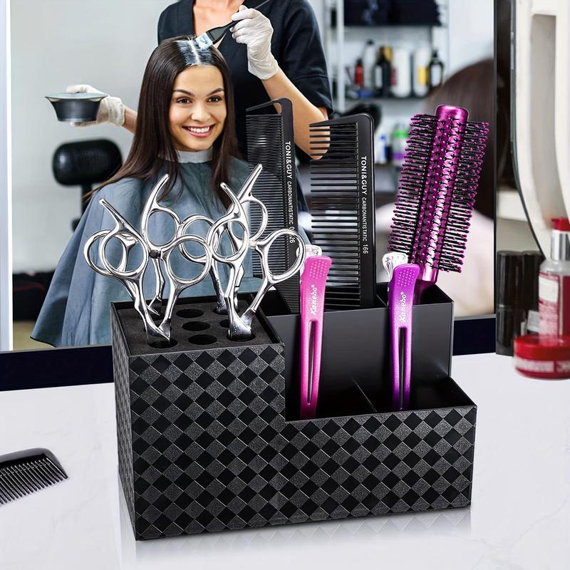 Hair Salon Barber Scissor Holder Box, Desktop Storage Box with Sponge Lining, Desktop Organizer for Home Salon