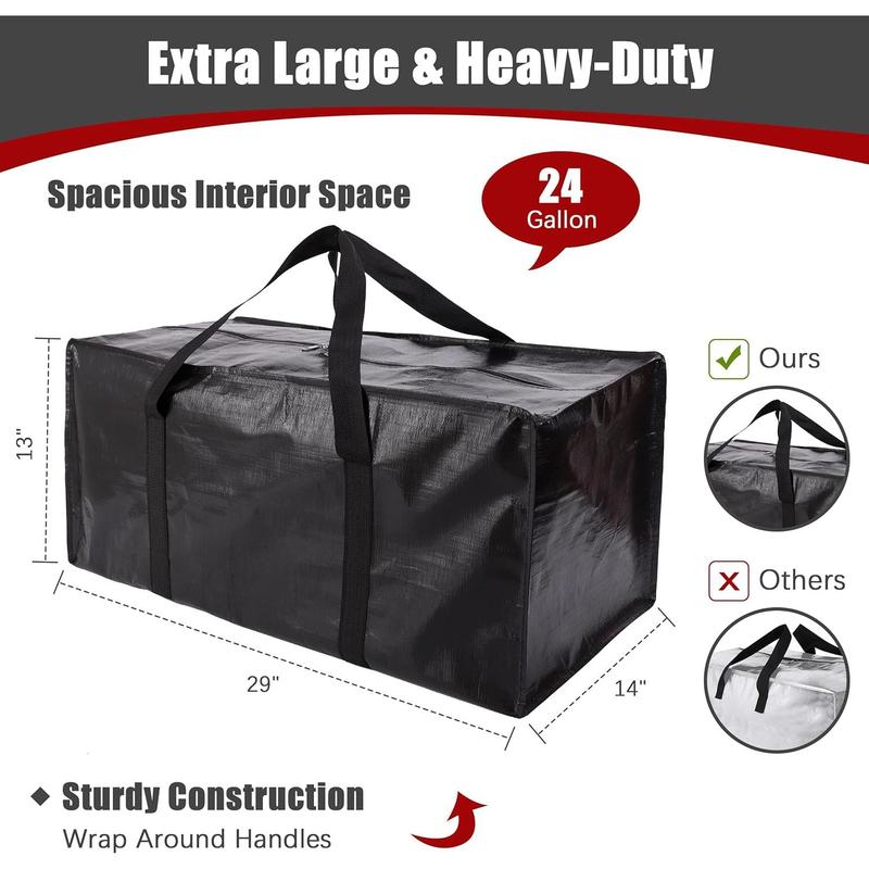 Extra Large Moving Bags with Zippers & Carrying Handles, Heavy-Duty Storage Tote for Space Saving Moving Storage, Fold Flat, Alternative to Box and Bin Organiser Traditional