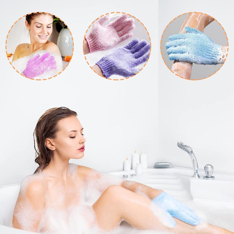 30 Pcs Exfoliating Gloves for Shower, 15 Colors Body Exfoliator Glove with Hanging Loop, Scrub Exfoliate Glove Mitt Bath Face Spa Hand Scrubber Wash Deep Scrubbing Dead Skin for Women Men