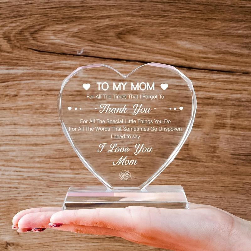 Gift for Mom, Gifts for Moms K9 Crystal Souvenir, Birthday Gift for Mom from Daughter and Son, Warm Reminder Gift for Birthday, Thanksgiving and Christmas