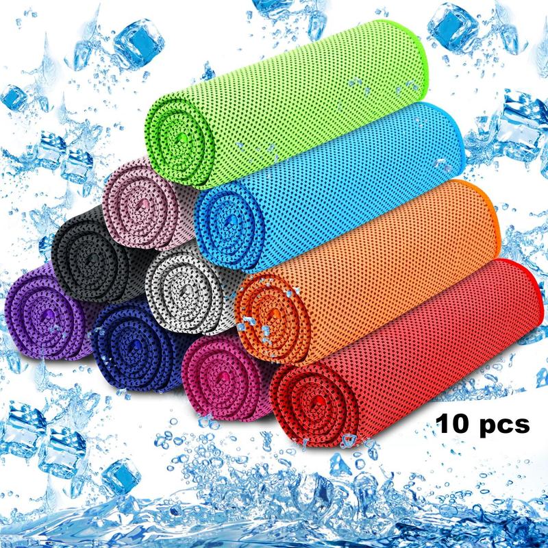 Cooling Towel, 10pcs Breathable Ice Towel, Sports Towel, Towel for Men & Women, Ice Towel for Gym Workout, Travel, Camping, Beach