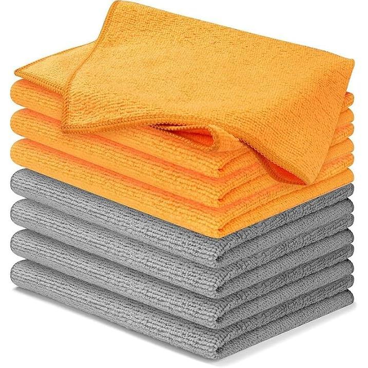 Microfiber Cleaning Cloth Grey - 8 Packs 12