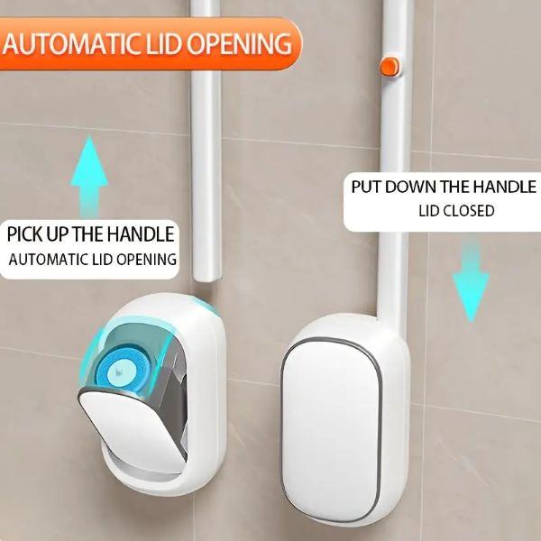 Disposable Toilet Brush with 12 Refills, Wall Mounted Toilet Cleaning Stick with Holder Cleaning Kit for Bathroom Toilet Brush Accessories Disposable Toilet disposable toilet