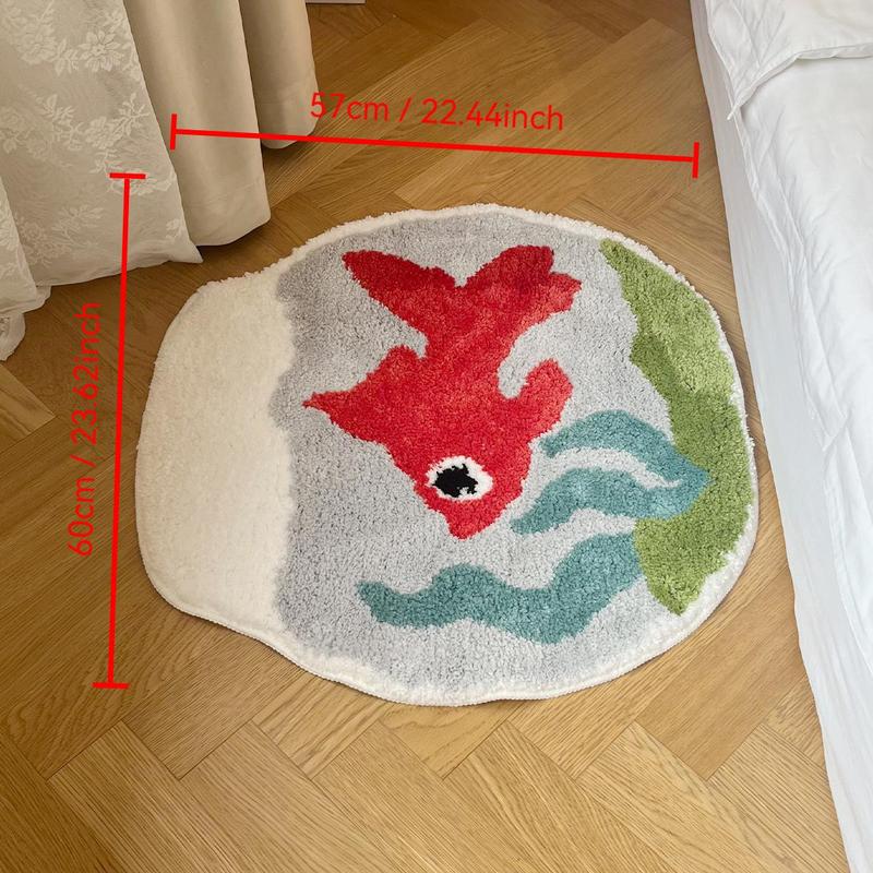 Fish Tank Shaped Bath Mat, 1 Count Non-slip Water Absorption Soft Floor Rug, Decorative Carpet for Home Living Room Bedroom