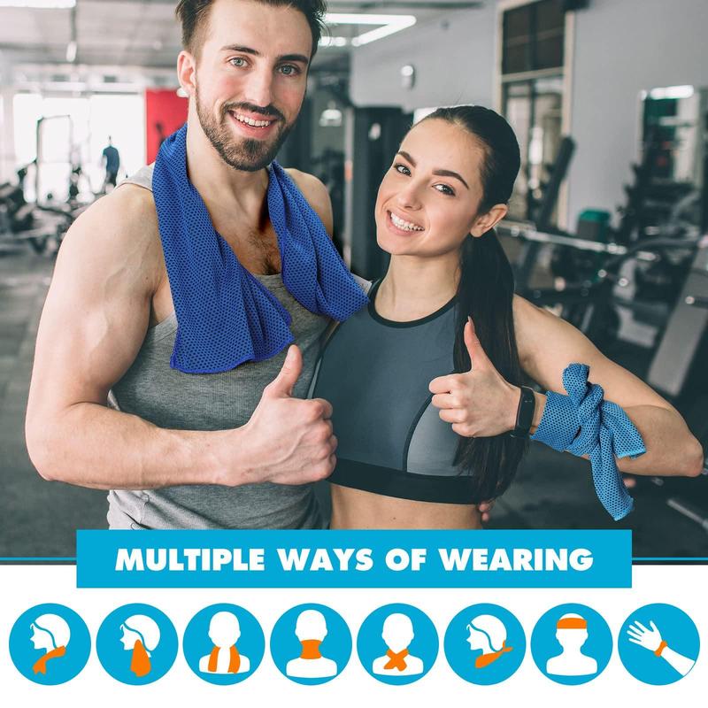 Cooling Towel, 10pcs Breathable Ice Towel, Sports Towel, Towel for Men & Women, Ice Towel for Gym Workout, Travel, Camping, Beach