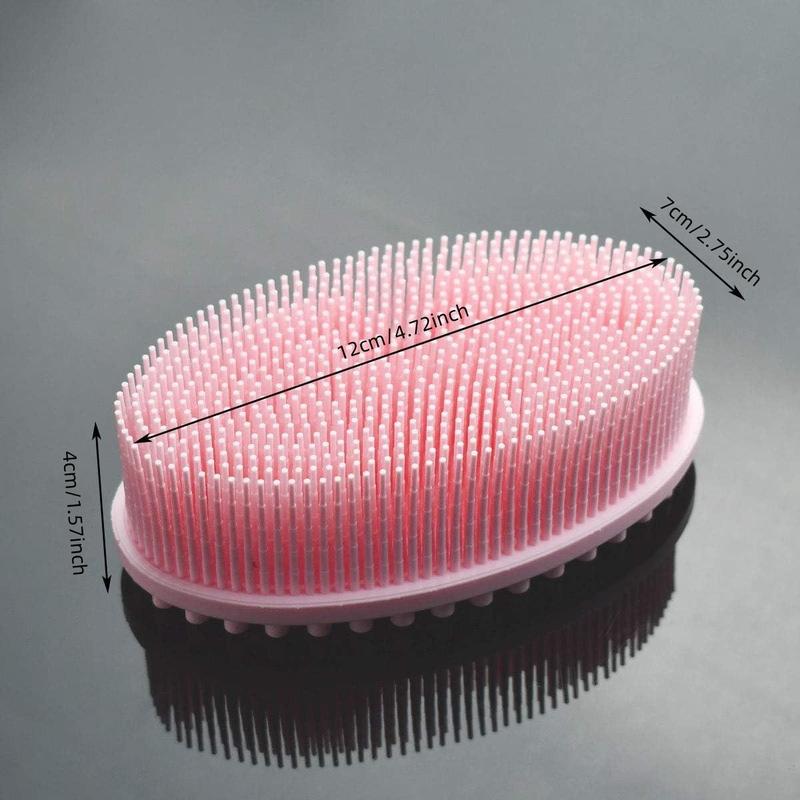 Soft Silicone Exfoliating Brush, 2pcs set Body Scrubber, Body Wash Brush, Shower Exfoliating Bath Brush, Bathroom Accessories, Body Cleaning Tool