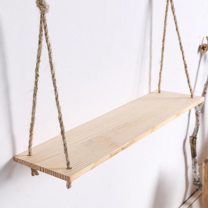 Wooden Hanging Wall Shelf, 1 Count Single Layer Storage Board Decoration For Home Decor