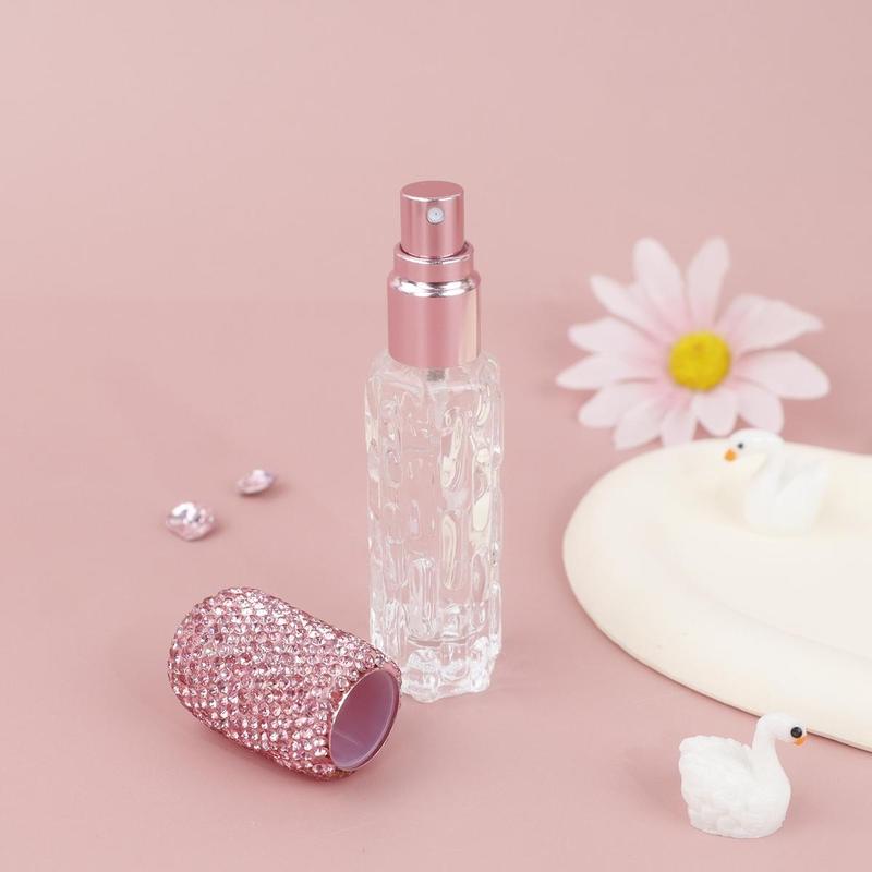 10ML Rhinestone Decor Refillable Perfume Bottle, Portable Travel Spray Bottle, Perfume Dispenser Bottle for Women & Girls