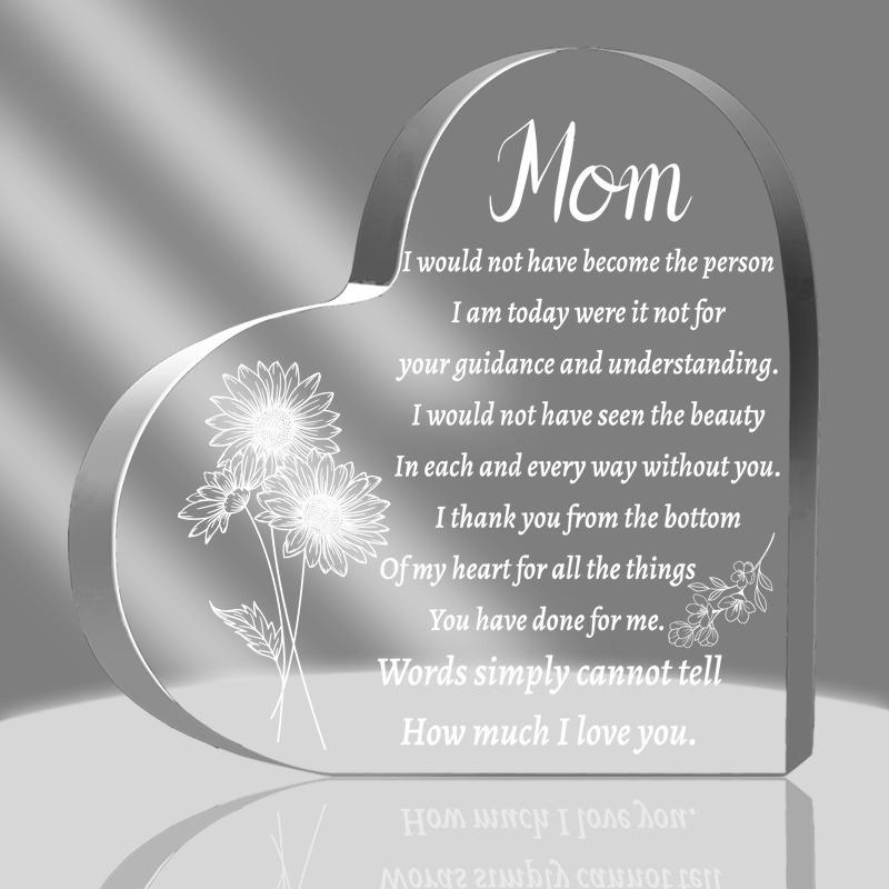 Gift from Son and Daughter to Mom, Puzzle Acrylic Plaque Birthday Gift, Mom Acrylic Plaque Gift, Desktop Decoration, Mom's Christmas Gift